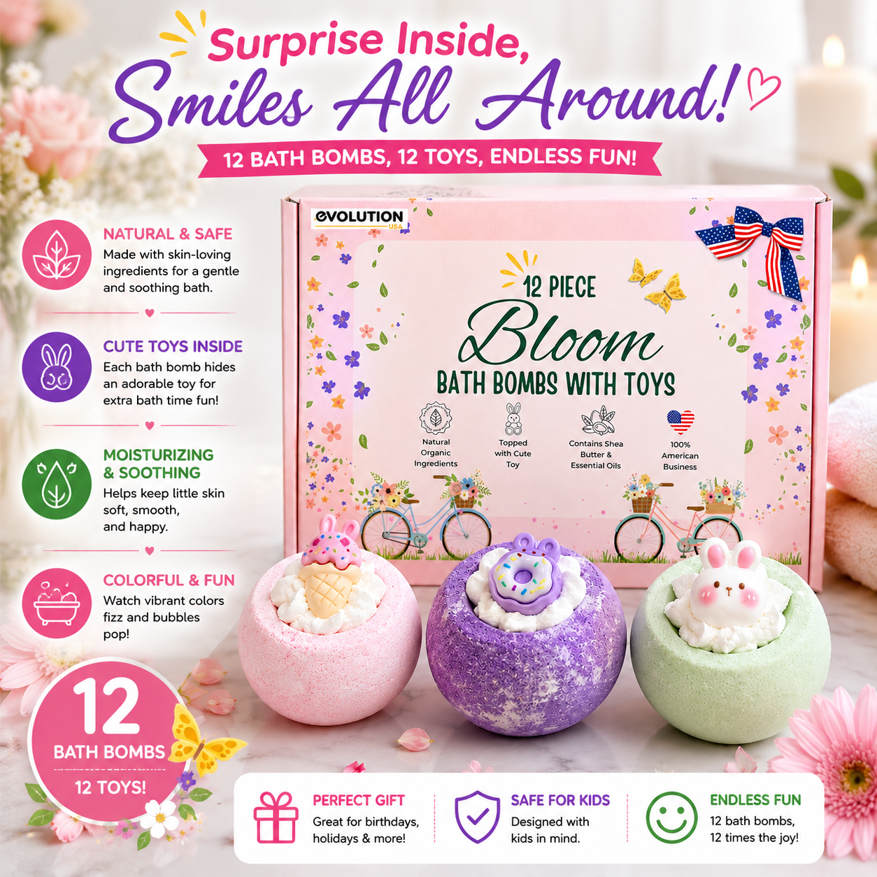 12pc Bloom Bath Bombs