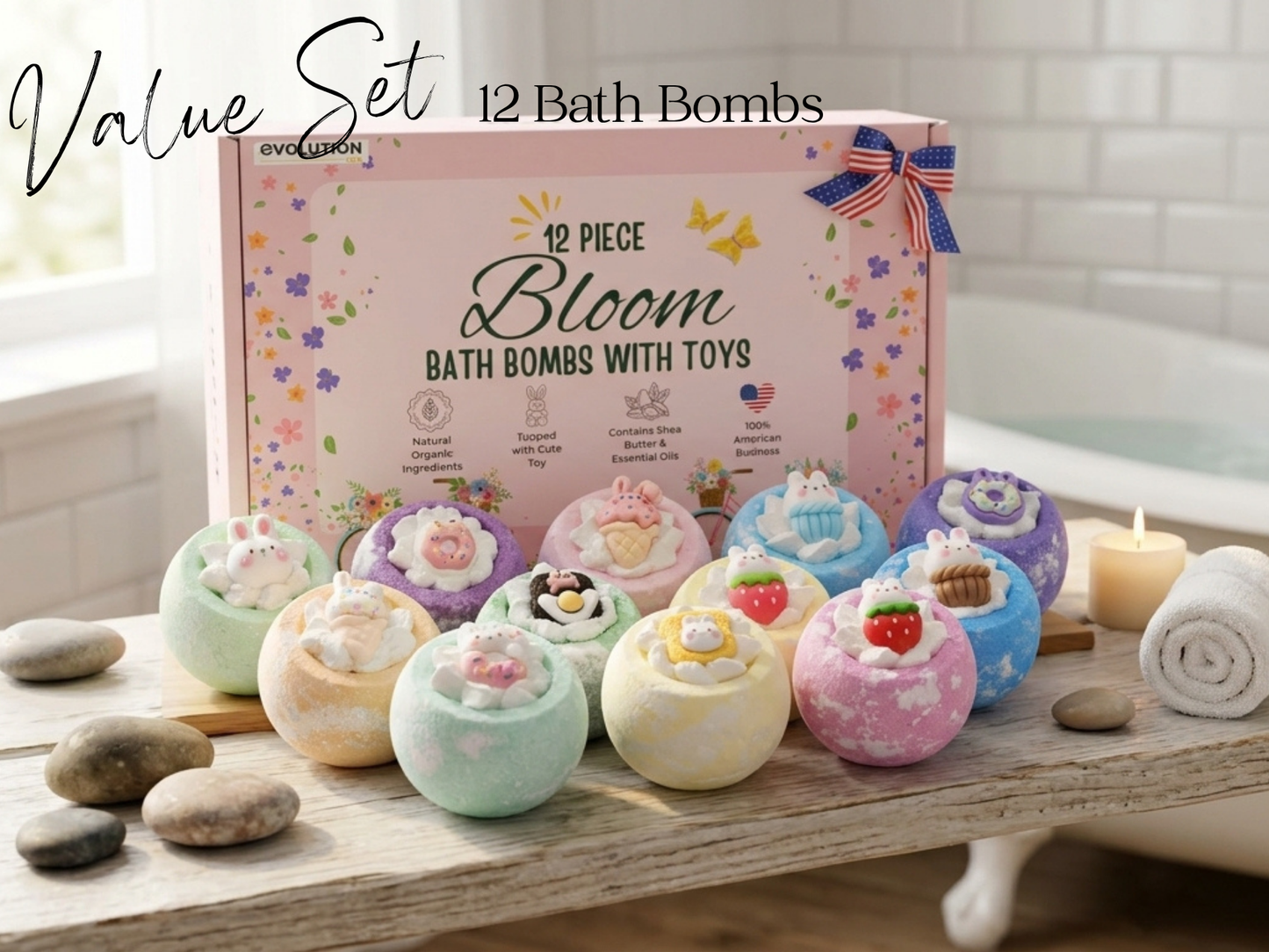 12pc Bloom Bath Bombs