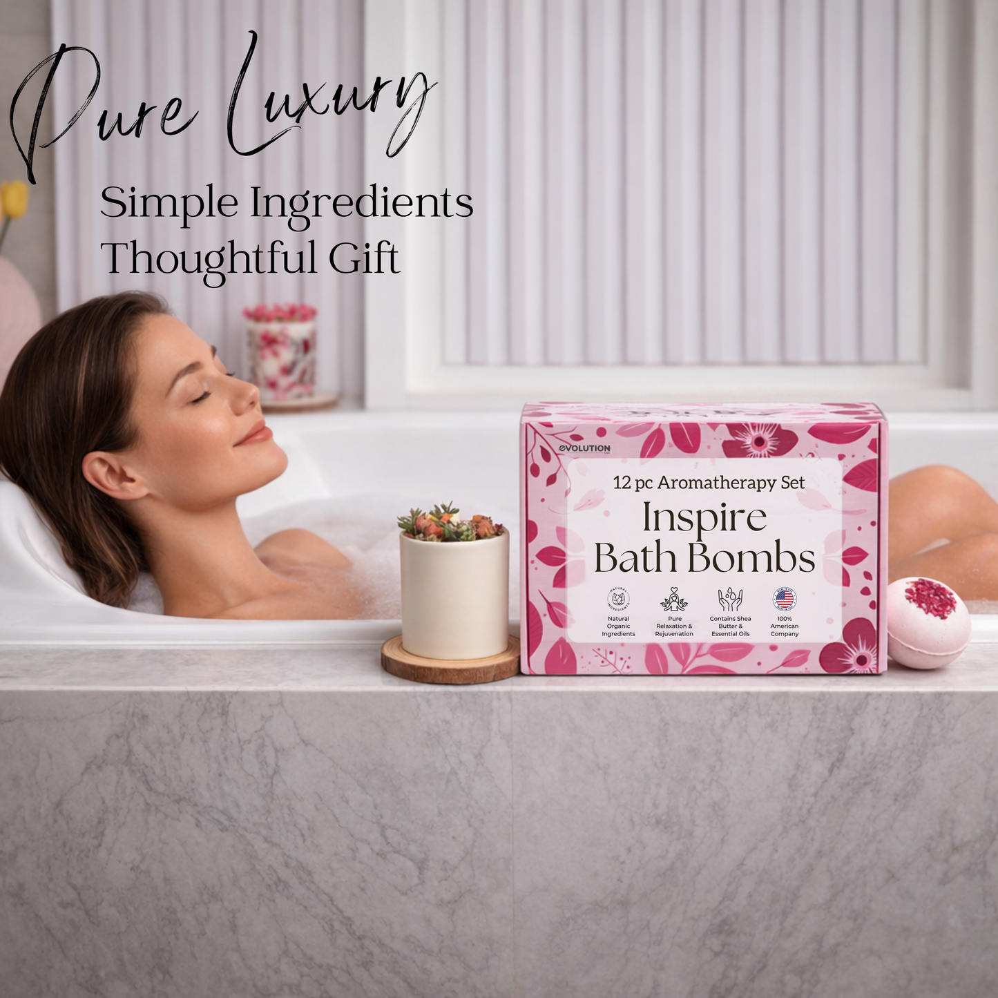 EvolutionUSA 12pc Inspire Bath Bombs for Women & Girls