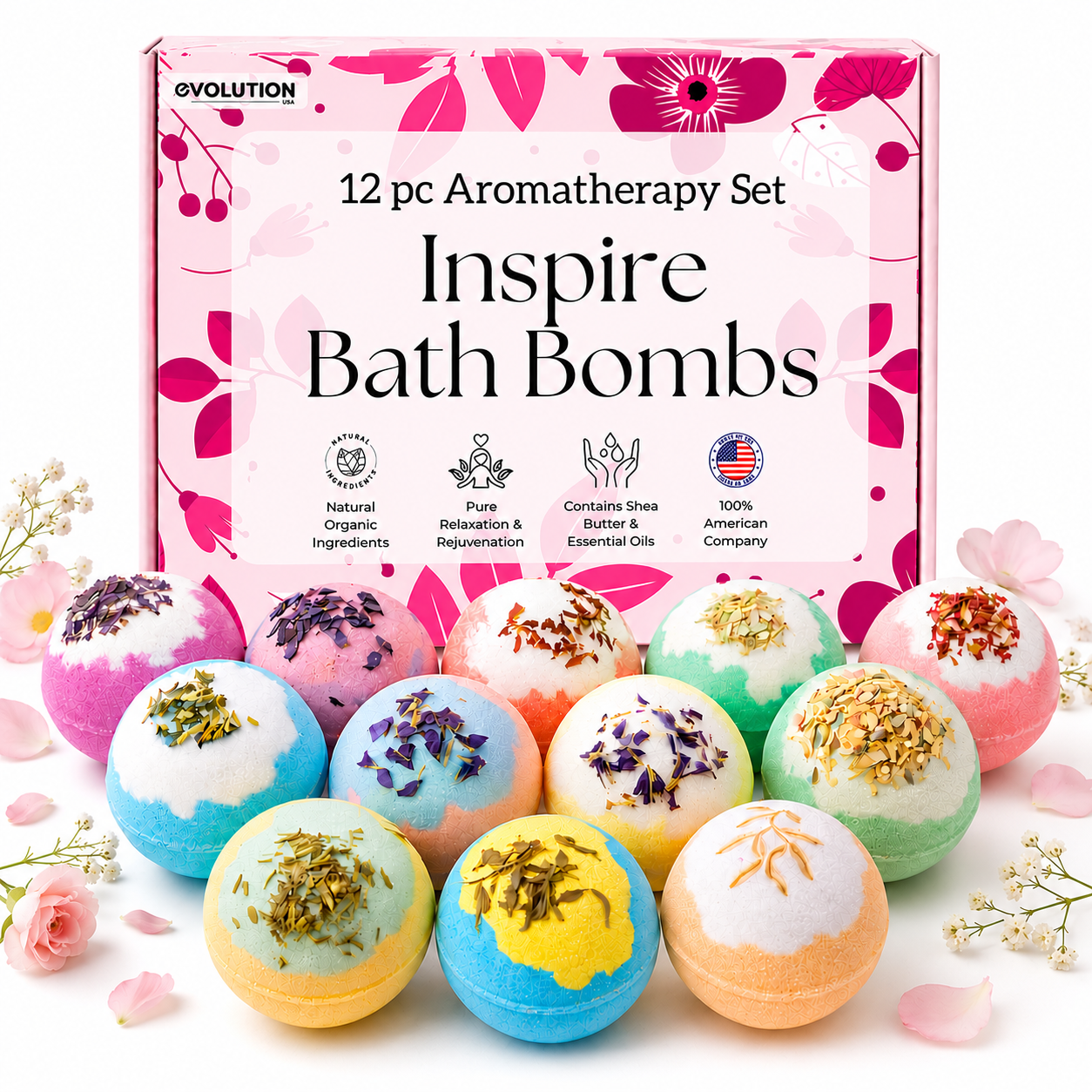 12pc Inspire Bath Bombs