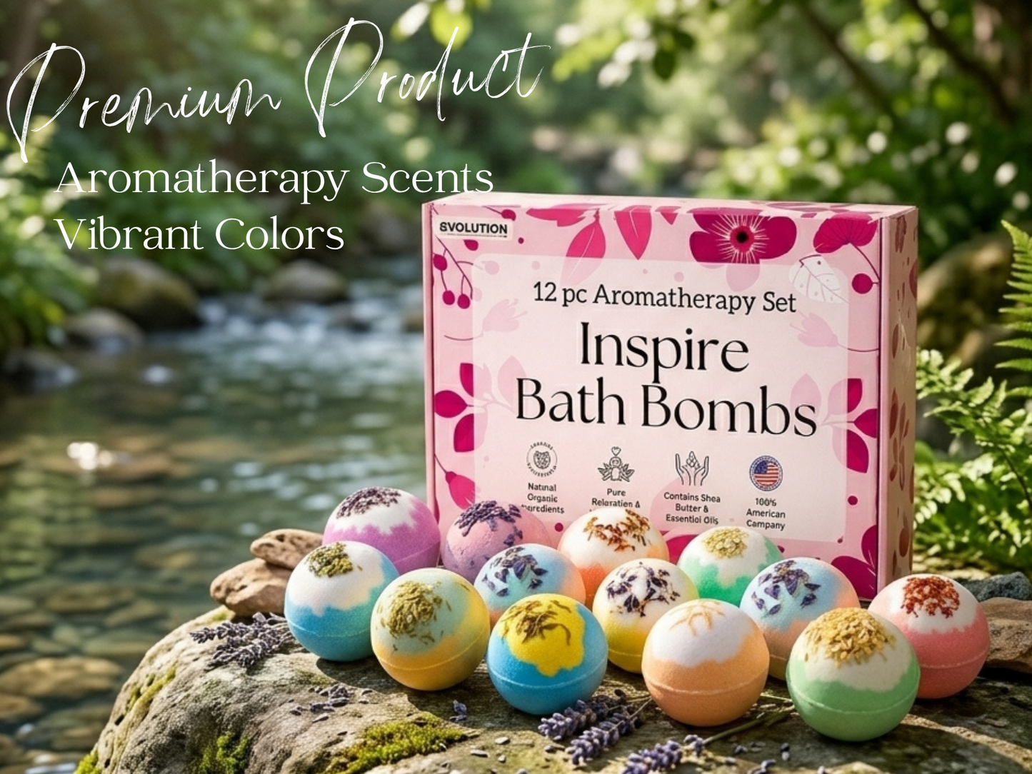 12pc Inspire Bath Bombs