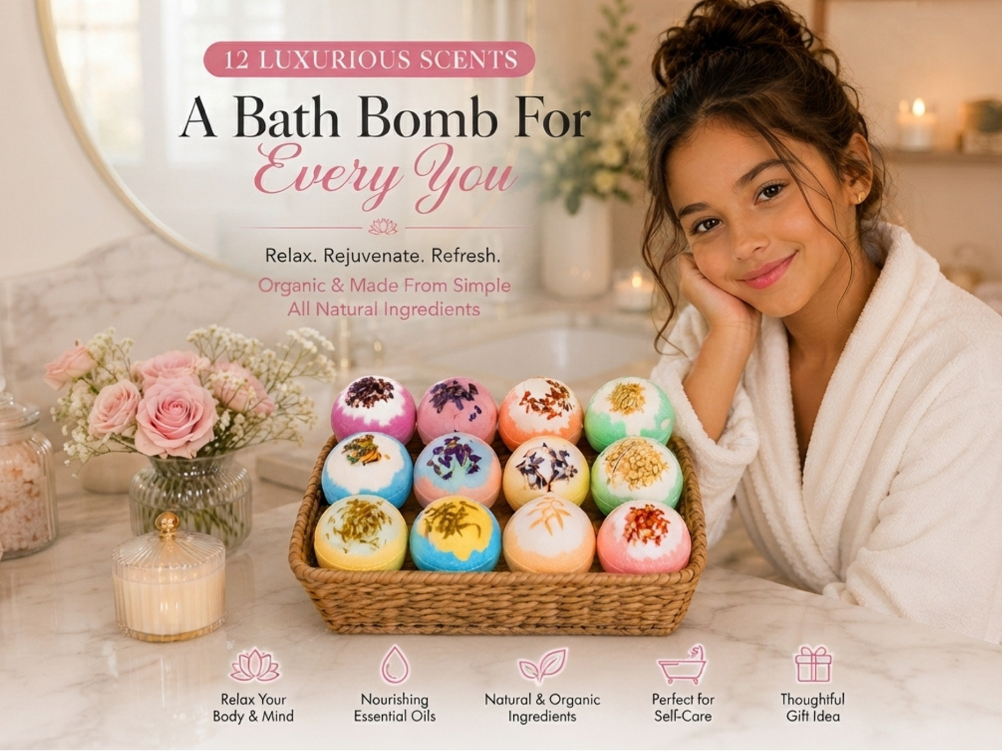 12pc Inspire Bath Bombs