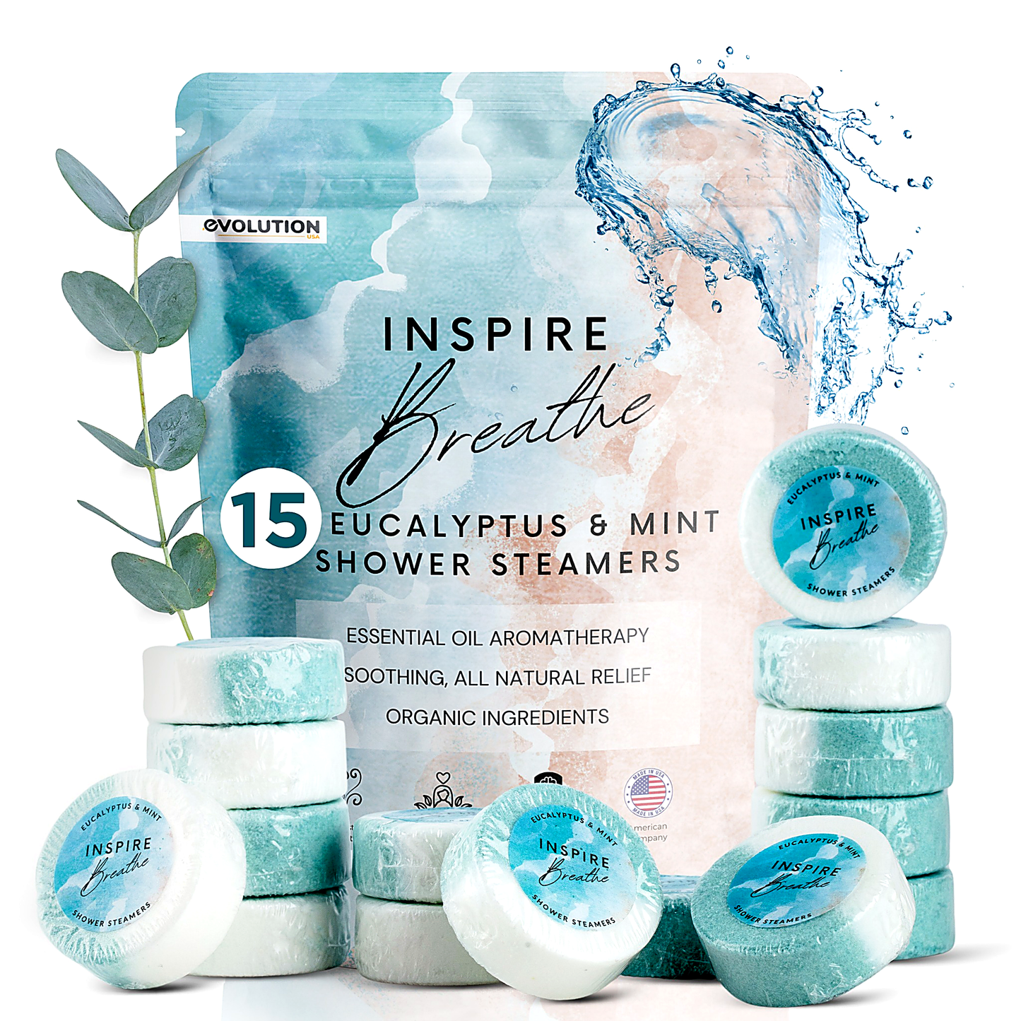 15pc Inspire Breathe Shower Steamers