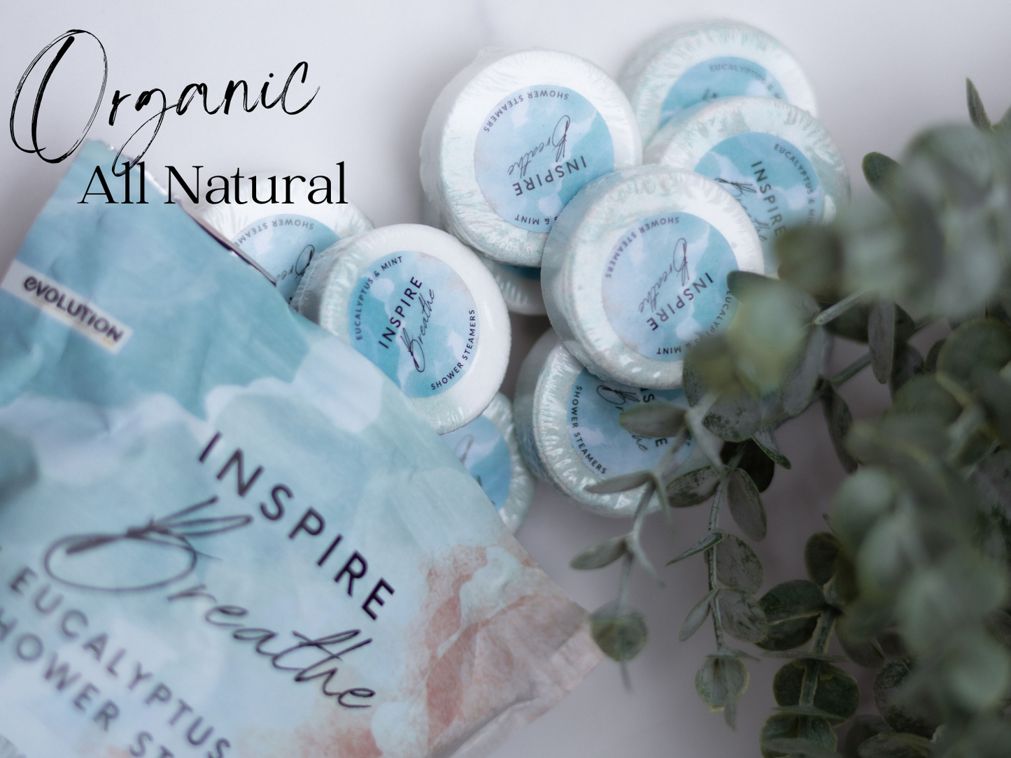 EvolutionUSA 15pc Inspire Breathe Shower Steamers – 15 Mint & Eucalyptus Shower Steamers for Women & Men