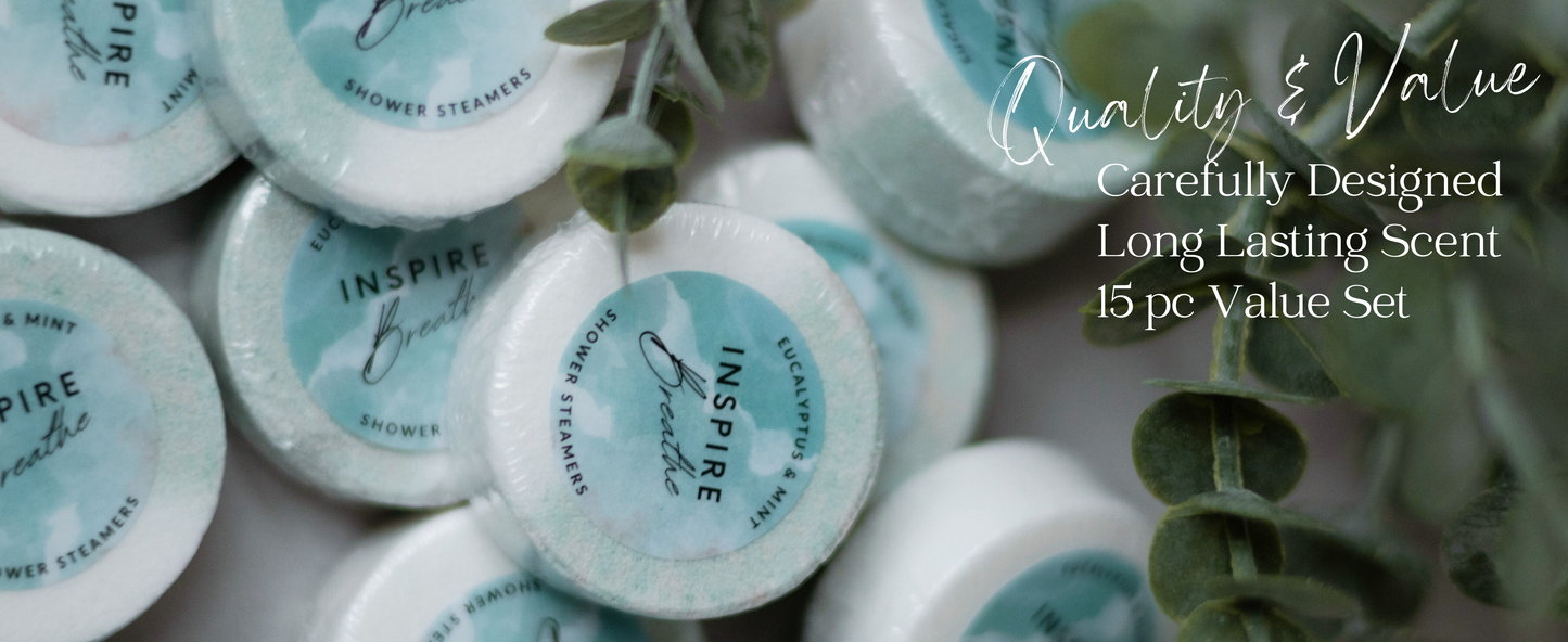 EvolutionUSA 15pc Inspire Breathe Shower Steamers – 15 Mint & Eucalyptus Shower Steamers for Women & Men