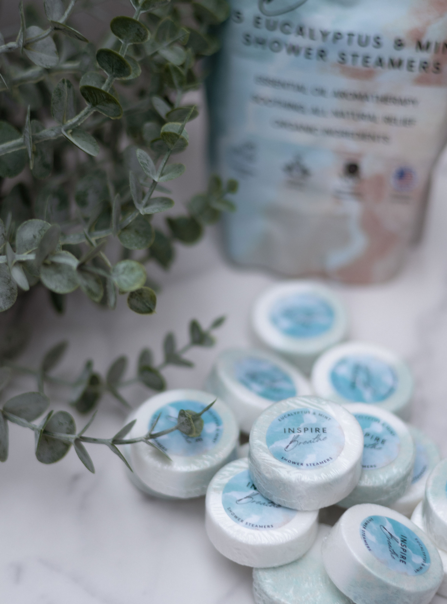 EvolutionUSA 15pc Inspire Breathe Shower Steamers – 15 Mint & Eucalyptus Shower Steamers for Women & Men