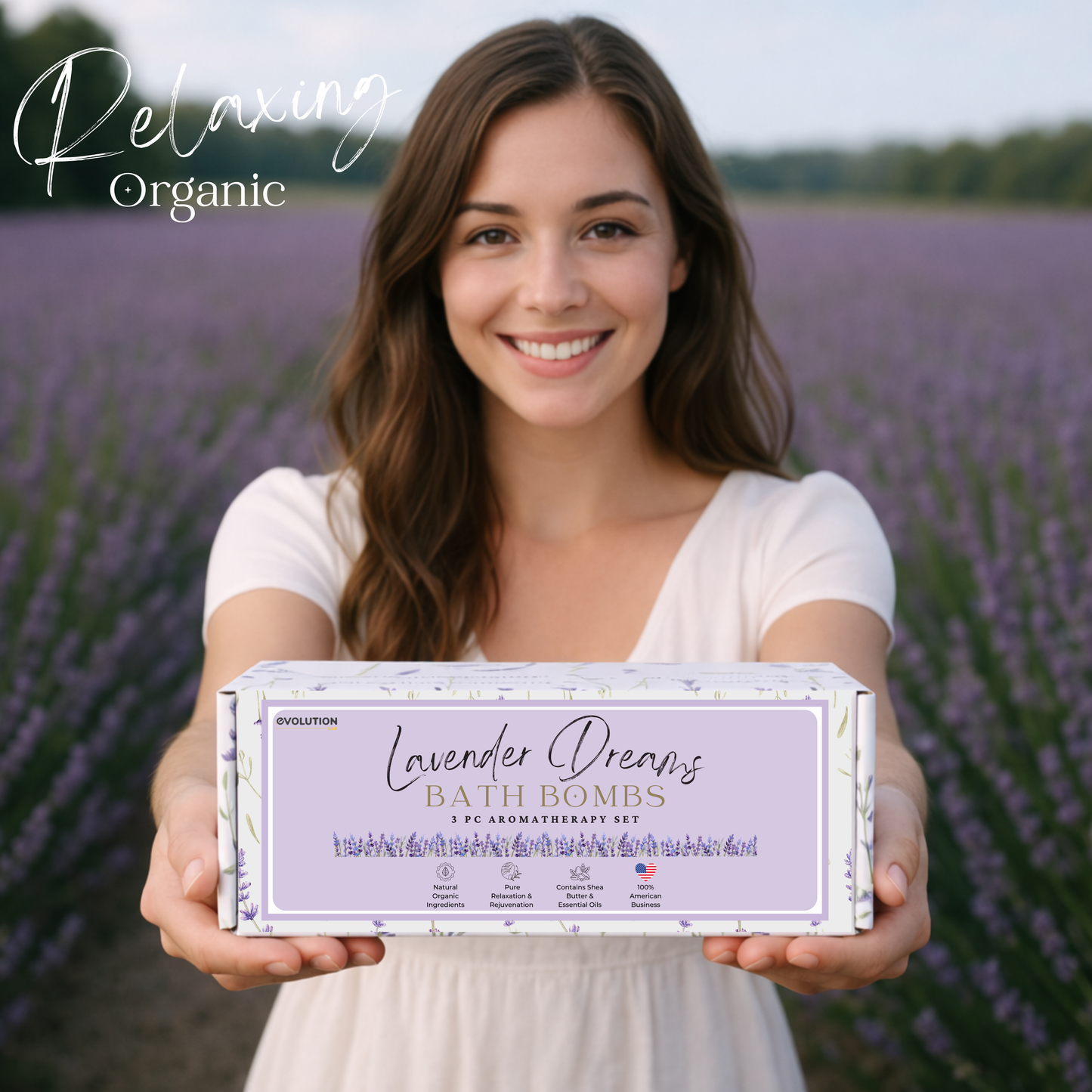 EvolutionUSA 3pc Lavender Dreams Bath Bombs for Women