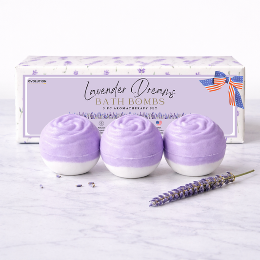 EvolutionUSA 3pc Lavender Dreams Bath Bombs for Women