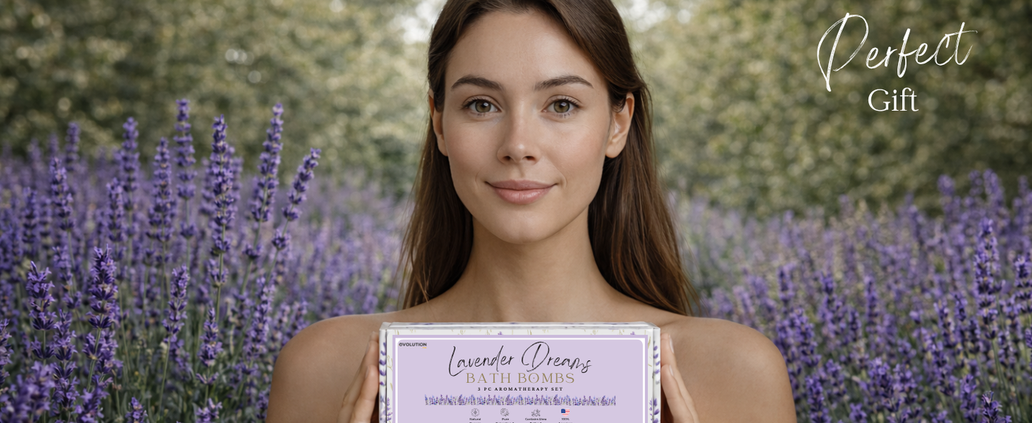 EvolutionUSA 3pc Lavender Dreams Bath Bombs for Women