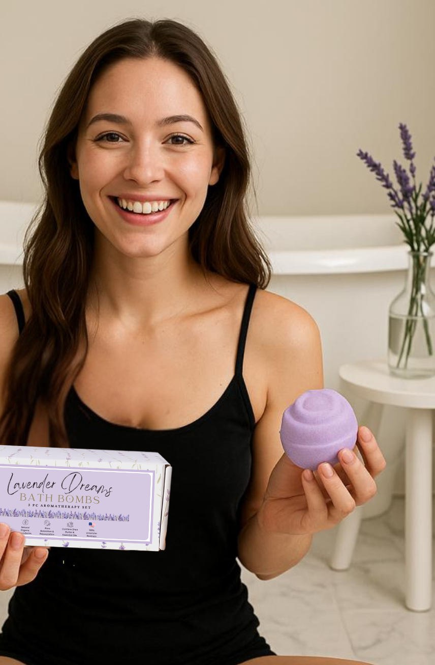 EvolutionUSA 3pc Lavender Dreams Bath Bombs for Women
