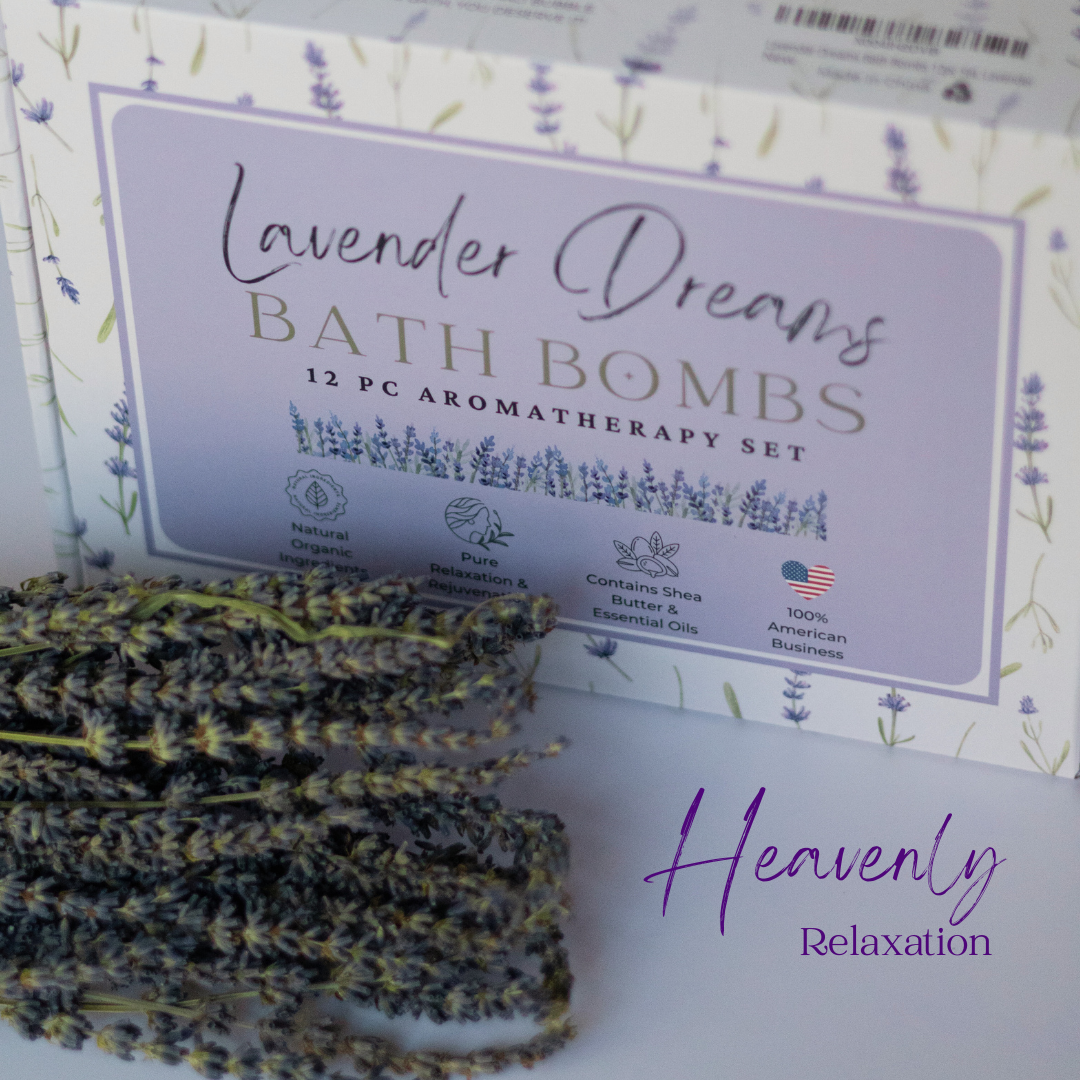 EvolutionUSA Lavender Dreams Bath Bombs for Women – 12 Organic Flower Bath Fizzer, Lush Lavender Bath Bombs for Girls, Womens Bathbomb, Lush Gift for Valentine, Easter, Birthday, Mothers Day, Self Care