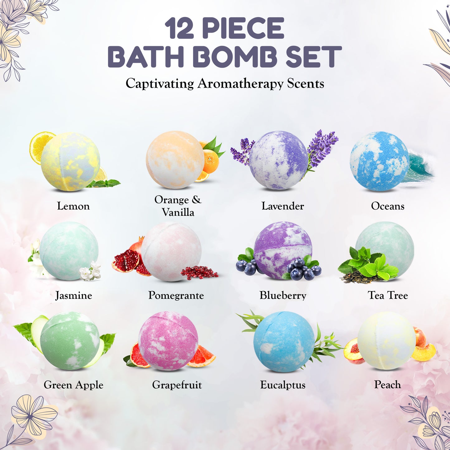 EvolutionUSA Mother’s Day Bath Bombs for Women – 12 Beautiful Bath Bombs for Mom, Thoughtful Mother’s Gift of Luxury & Relaxation, Gorgeous Bath Balls Set, Lush Aramotherpy Bathbombs, Gift Set Women