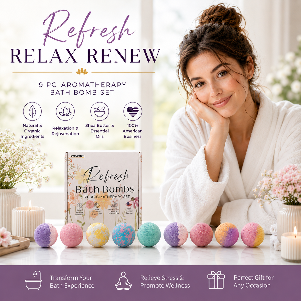 24pc & 9pc Refresh Bath Bombs Bundle
