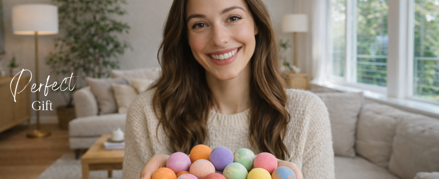 EvolutionUSA 24pc Refresh Bath Bombs for Women & Kids