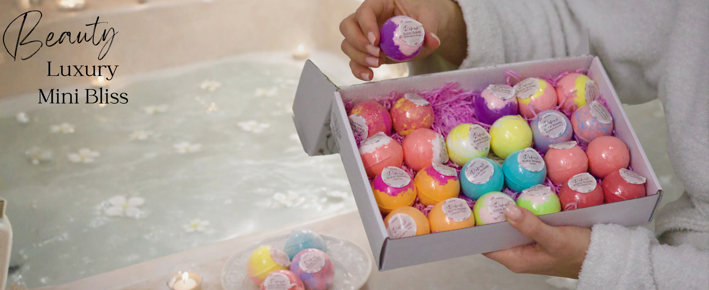 EvolutionUSA 24pc Refresh Bath Bombs for Women & Kids