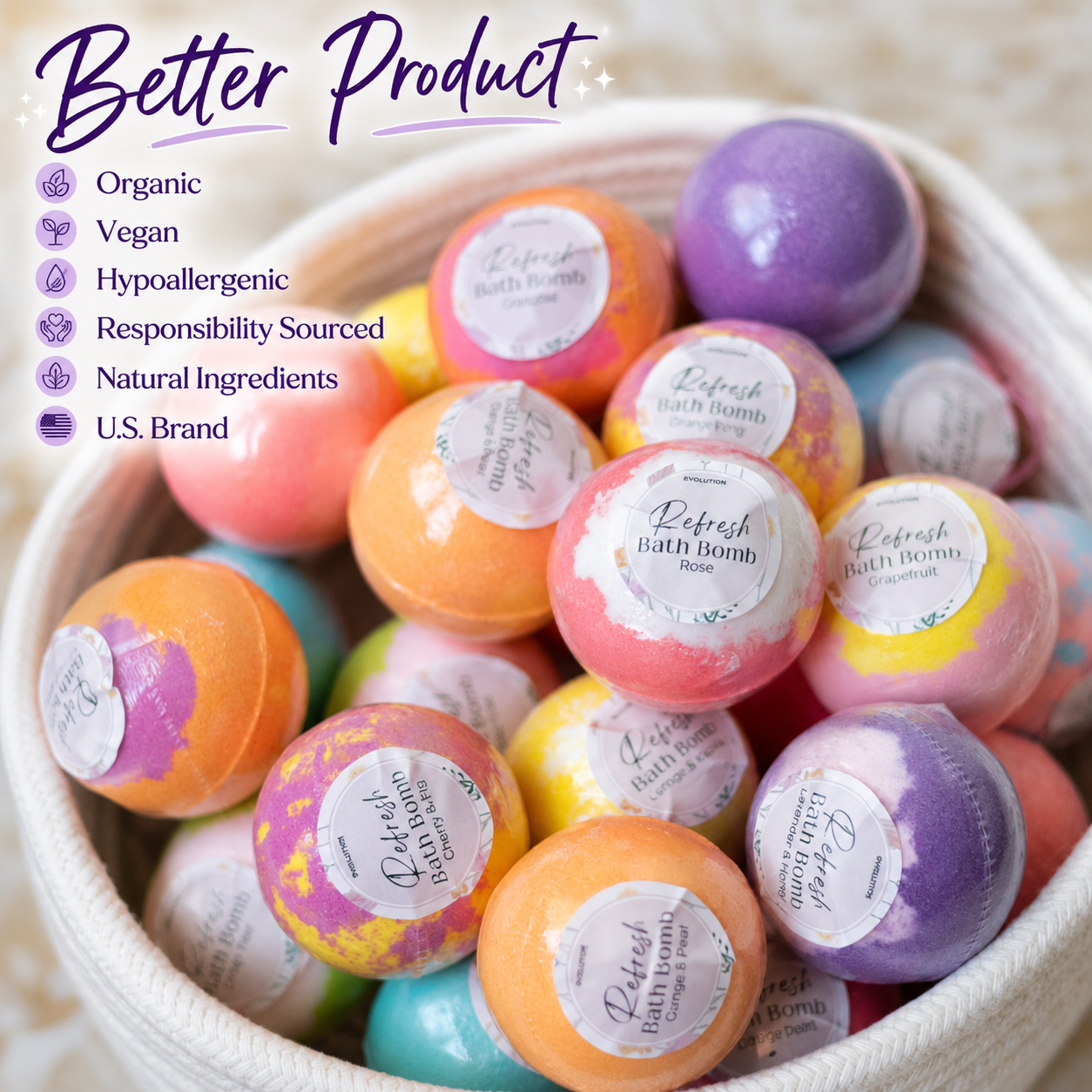 24pc Refresh Bath Bombs