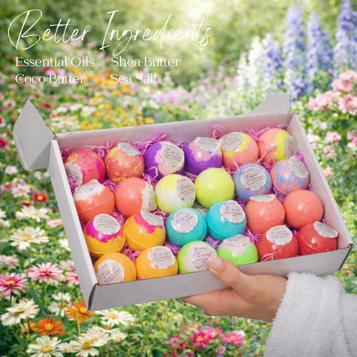 EvolutionUSA 24pc Refresh Bath Bombs for Women & Kids