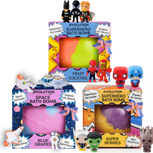1 Space & 2 Superhero Single Bath Bombs Bundle