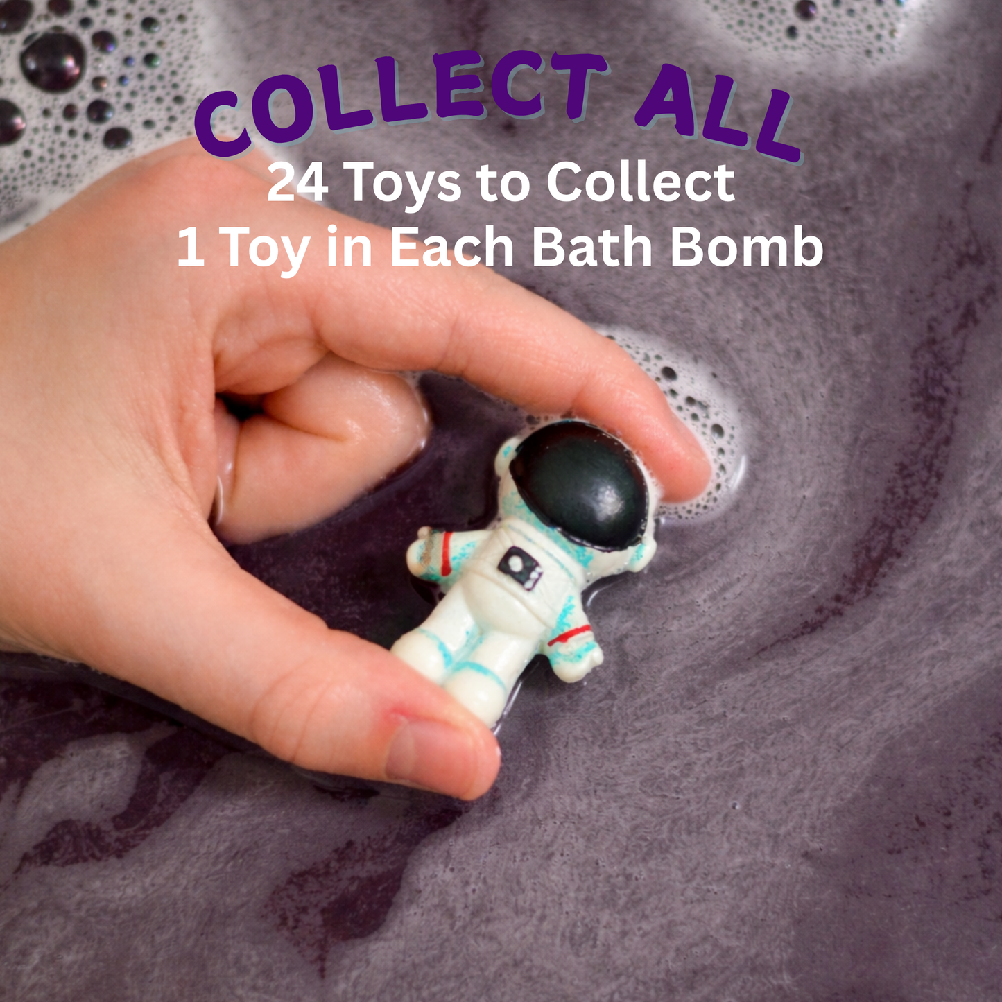 EvolutionUSA 1pc Space Bath Bomb for Boys & Girls, Planet Bath Ball with Toy Hidden Inside, Organic Hypoallerganic Childrens Bathbomb, Cosmic Fun Space Surprise, Gift Set Birthday, Valentines, Easter