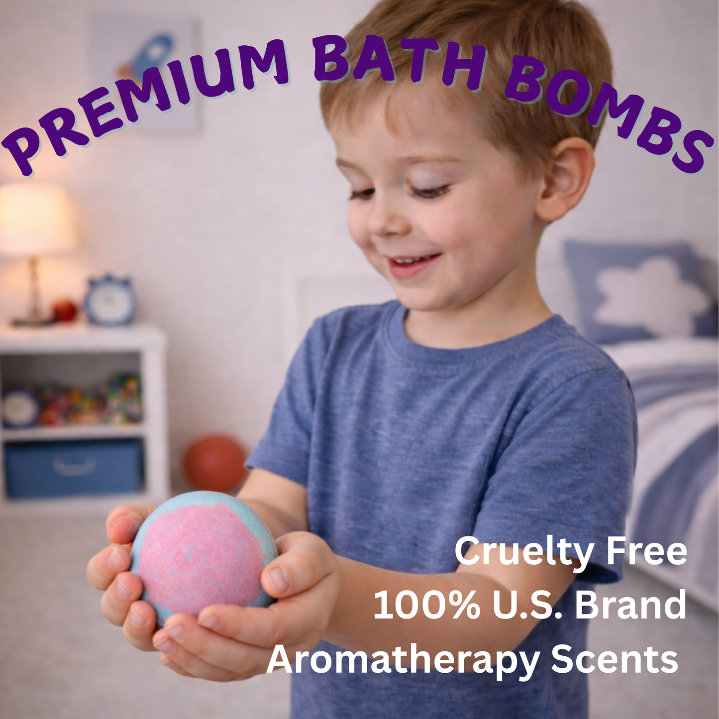 EvolutionUSA 1pc Space Bath Bomb for Boys & Girls, Planet Bath Ball with Toy Hidden Inside, Organic Hypoallerganic Childrens Bathbomb, Cosmic Fun Space Surprise, Gift Set Birthday, Valentines, Easter