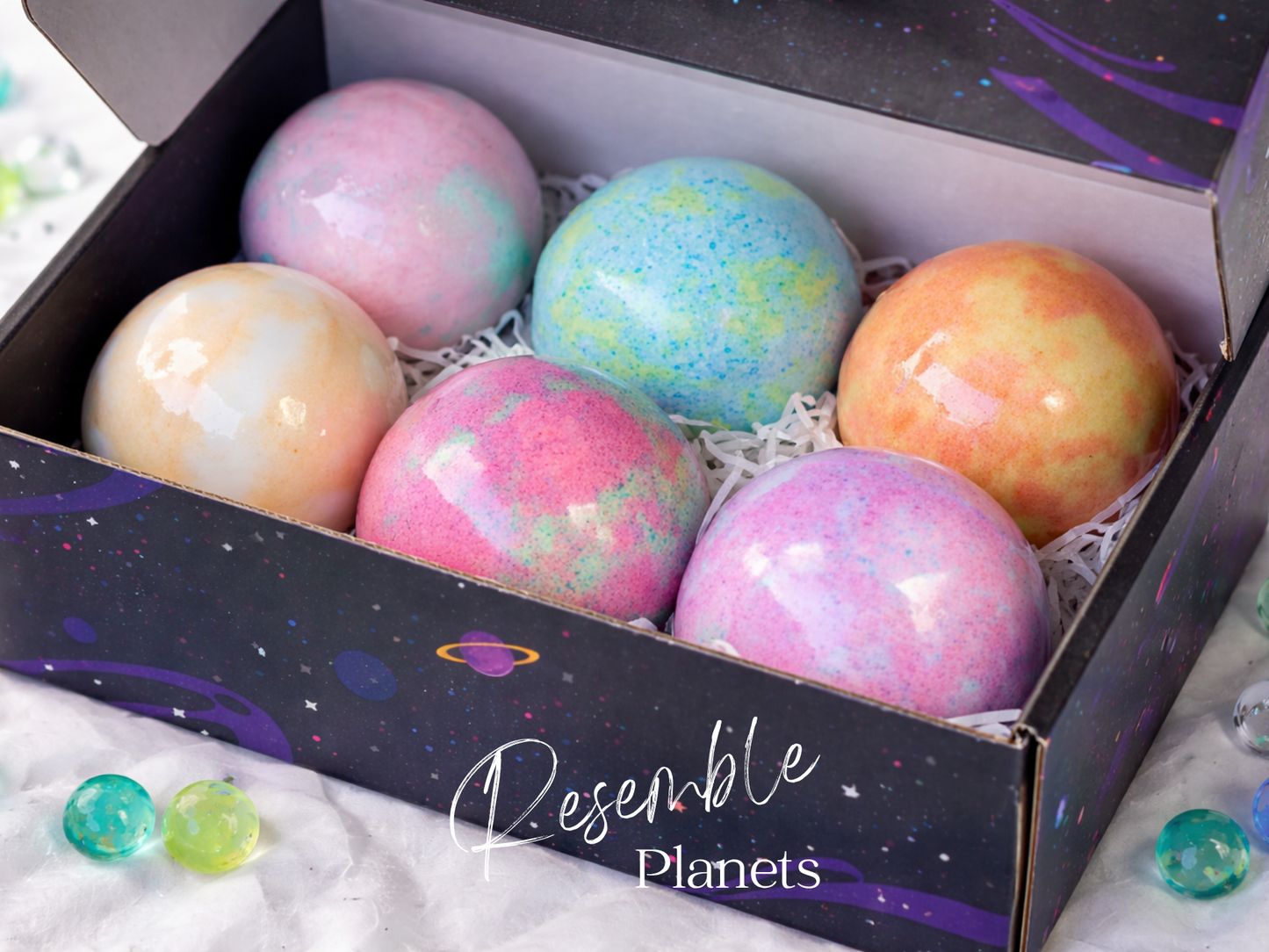 EvolutionUSA 6pc Space Bath Bombs for Boys & Girls