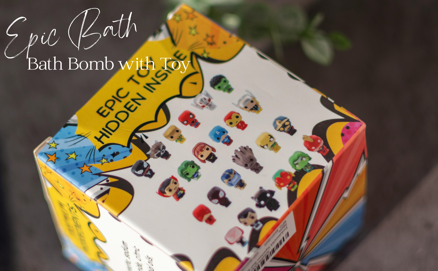 EvolutionUSA 1pc Epic Superhero Bath Bombs for Kids – Super Hero Bath Bomb with Toy Inside, Lush Children Bathbomb Easter, Organic Bathbomb with Surprise Inside, Fun Superhero Bath Fizzer Valentines