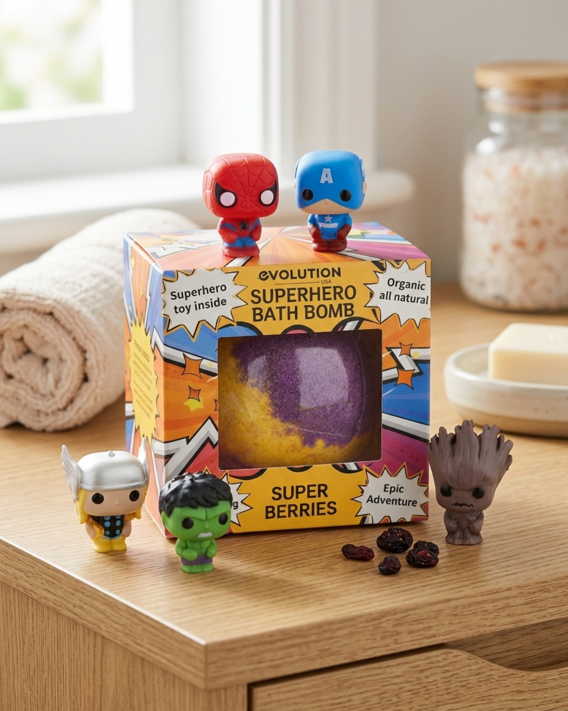 1pc Epic Superhero Bath Bomb - Red