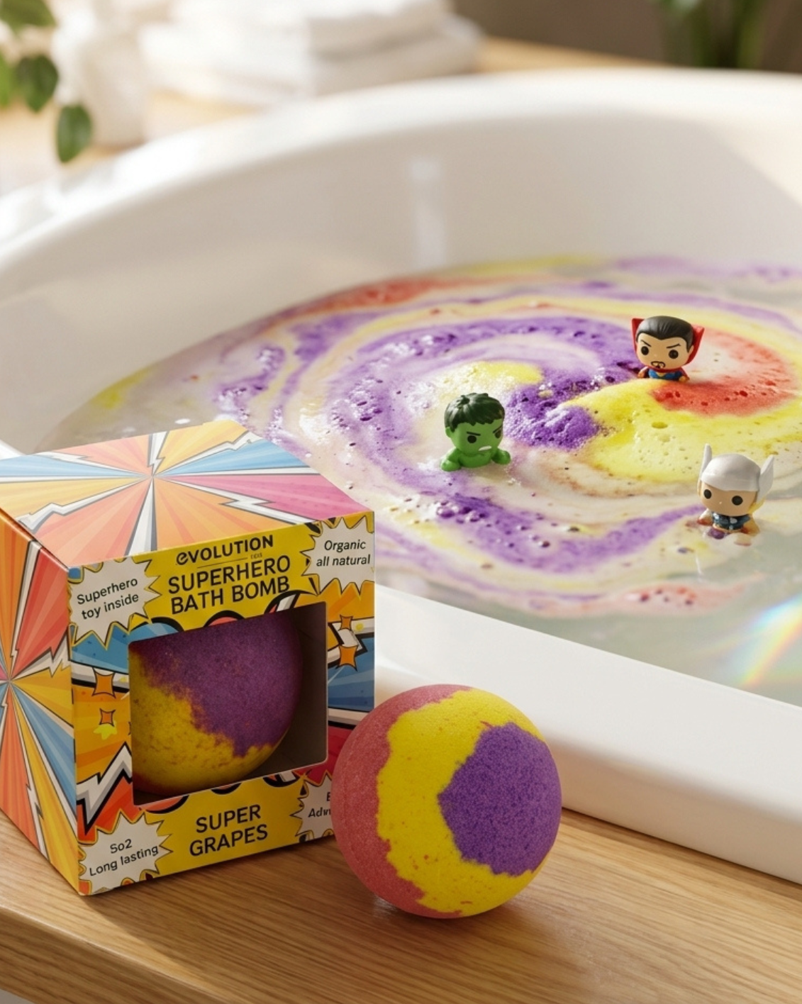 1pc Epic Superhero Bath Bomb - Red