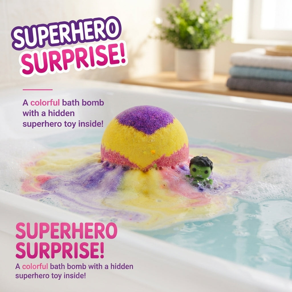 1pc Epic Superhero Bath Bomb - Red