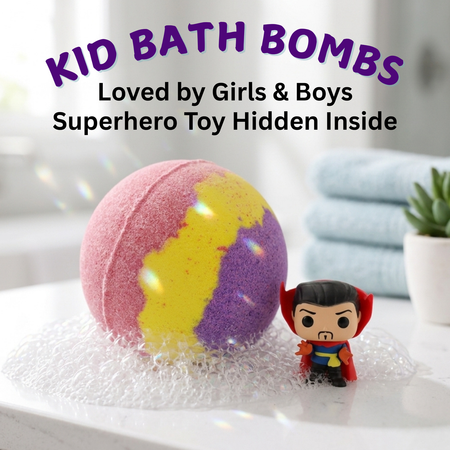 1pc Epic Superhero Bath Bomb - Red
