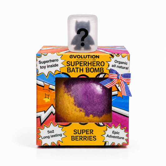 EvolutionUSA 1pc Epic Superhero Bath Bombs for Kids