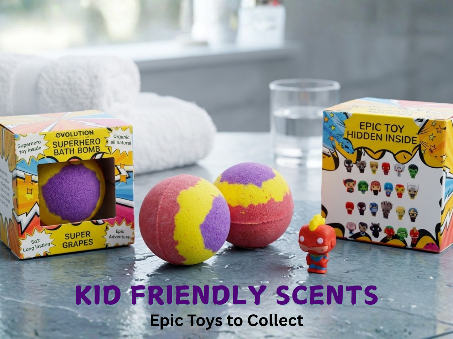 1pc Epic Superhero Bath Bomb - Red