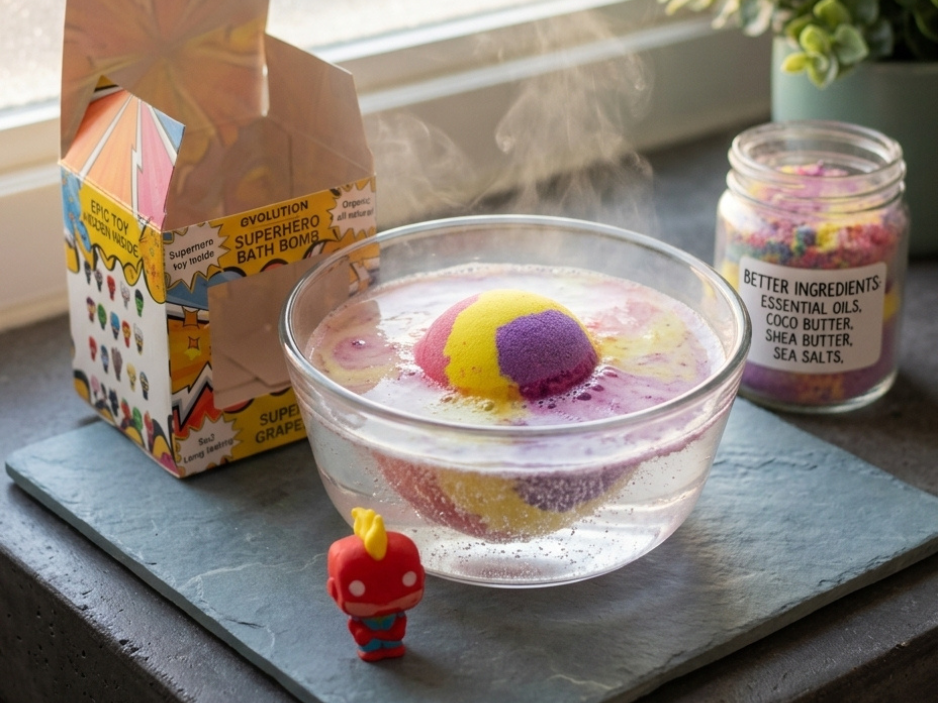 1pc Epic Superhero Bath Bomb - Red