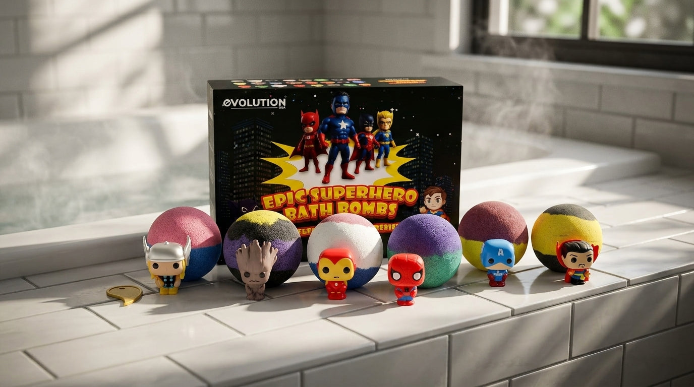 6pc Epic Superhero Bath Bombs - Black