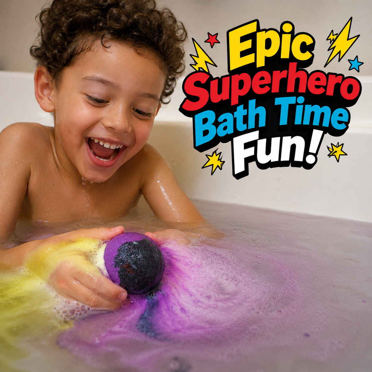 6pc Epic Superhero Bath Bombs - Black