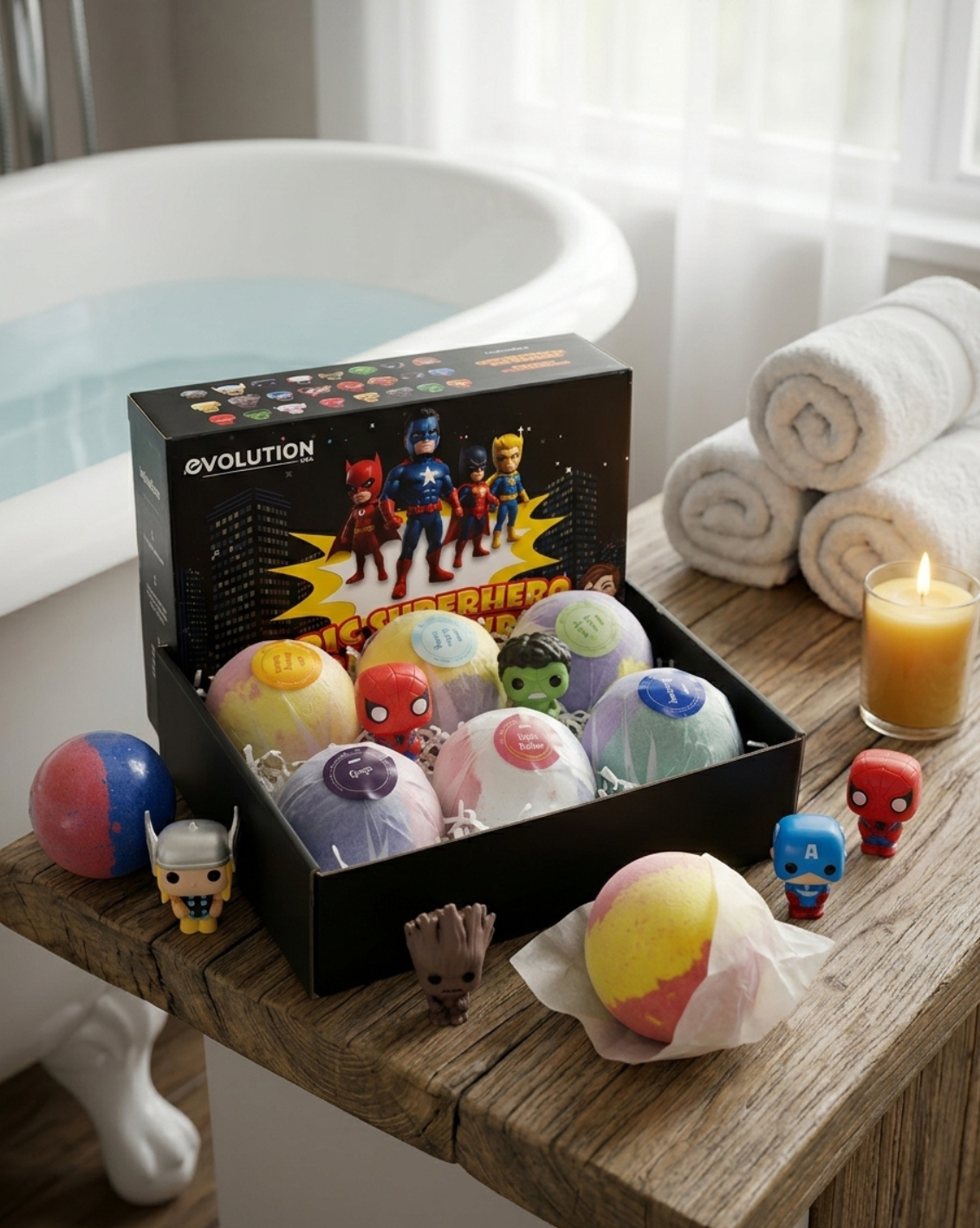 6pc Epic Superhero Bath Bombs - Black
