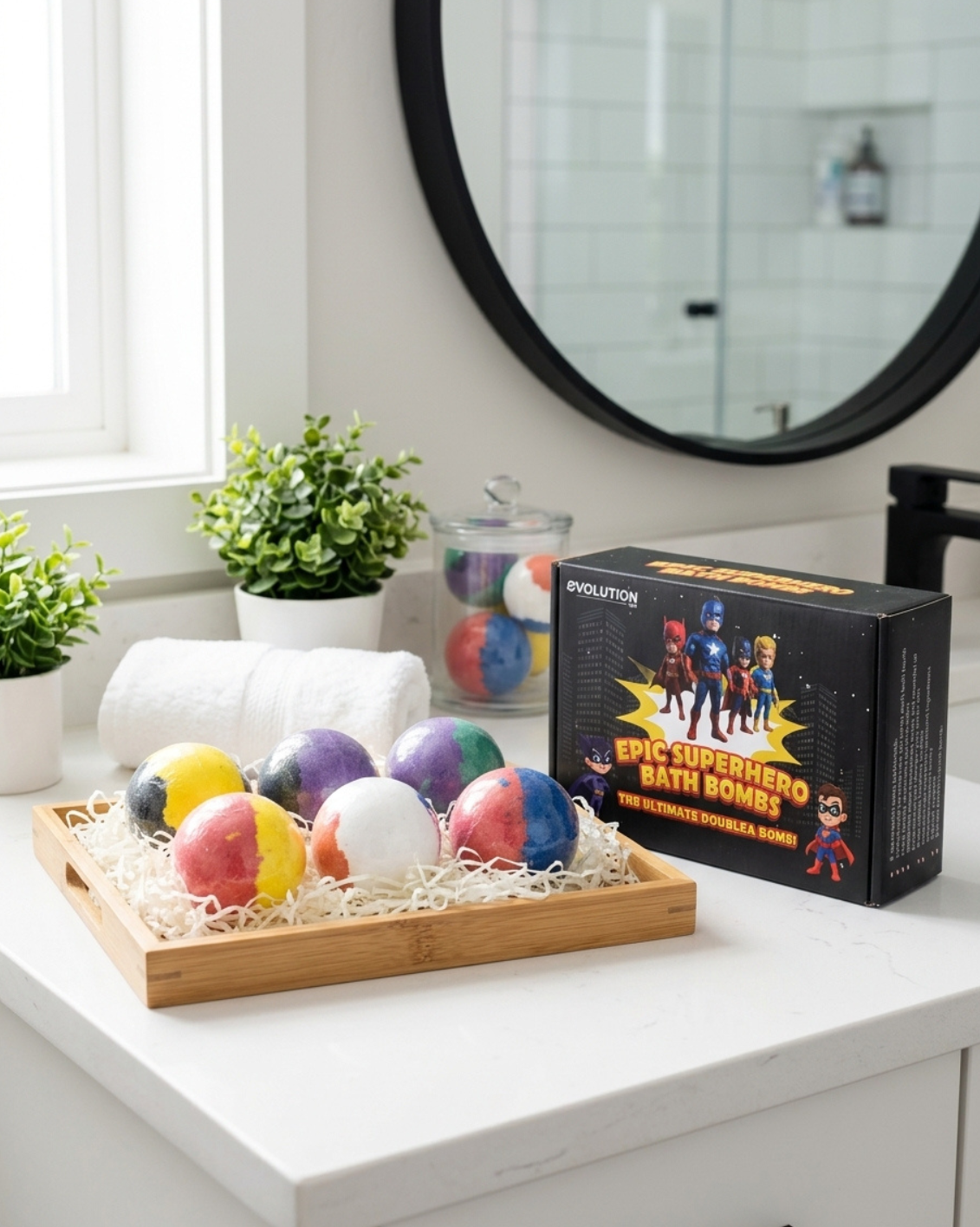 6pc Epic Superhero Bath Bombs - Black