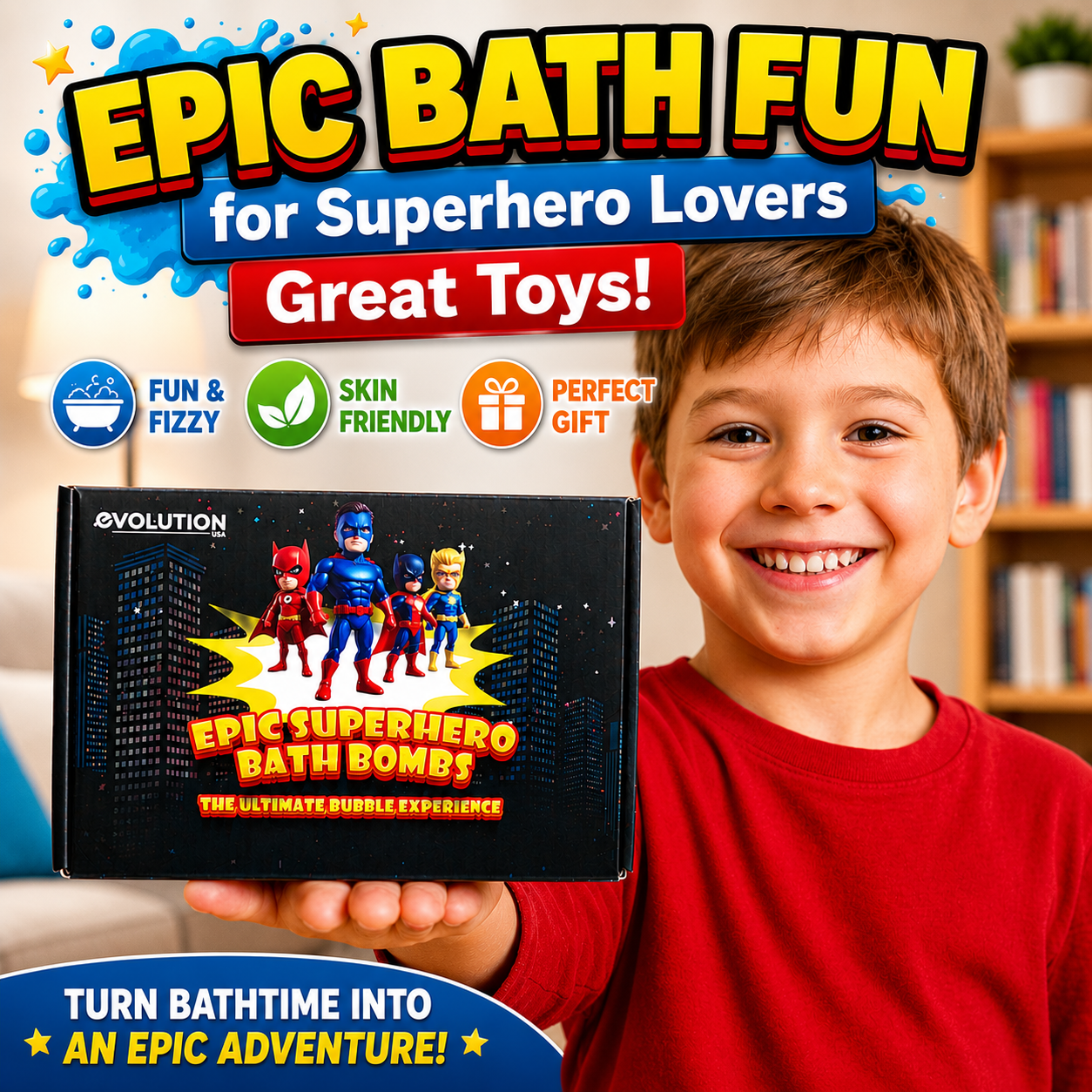 6pc Epic Superhero Bath Bombs - Black