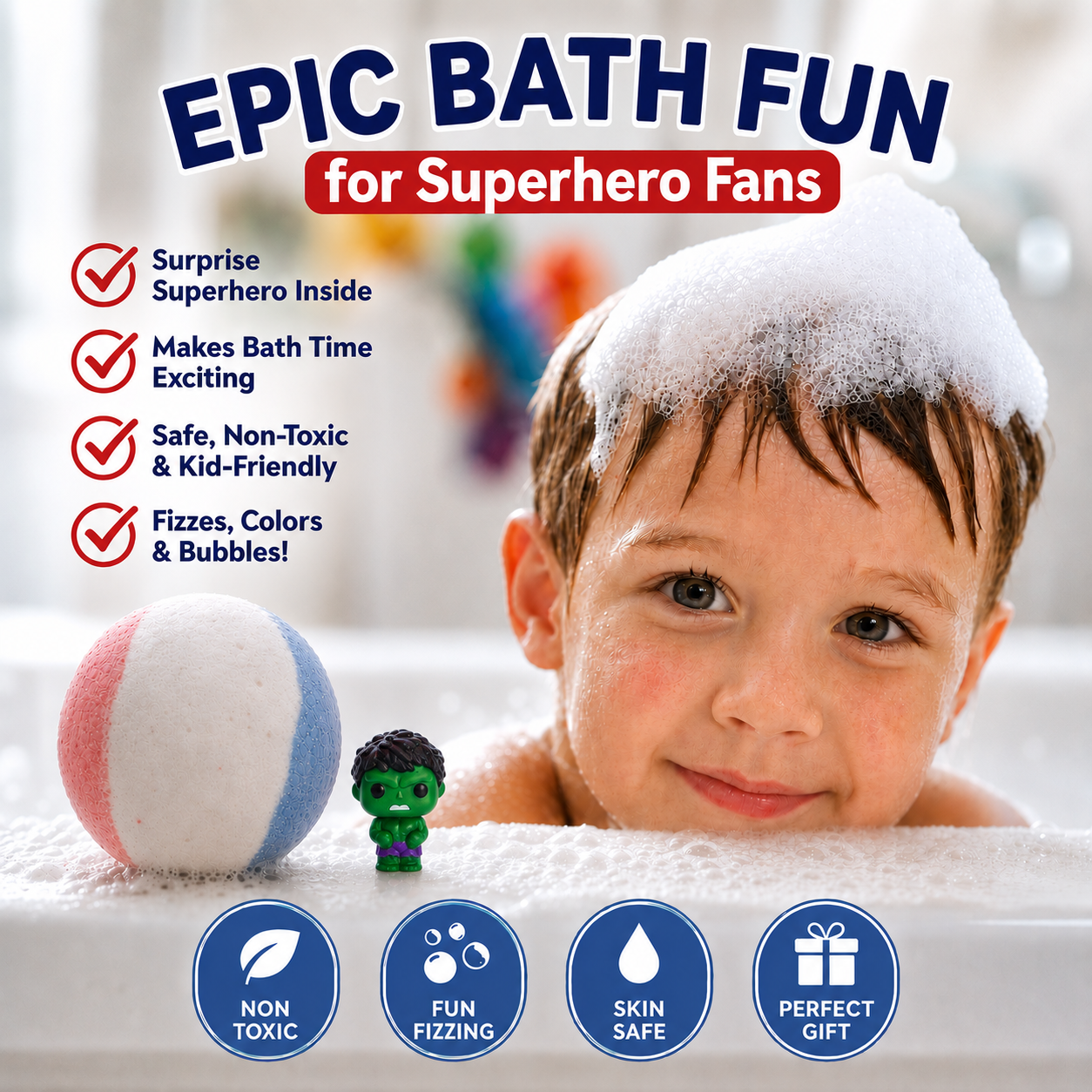 6pc Epic Superhero Bath Bombs - Black