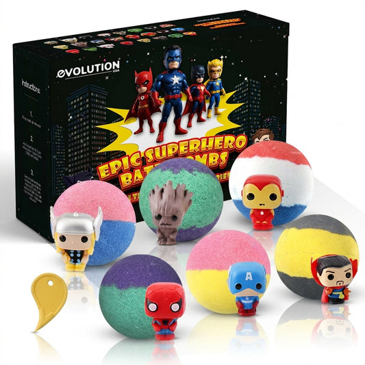 6pc Epic Superhero Bath Bombs - Black