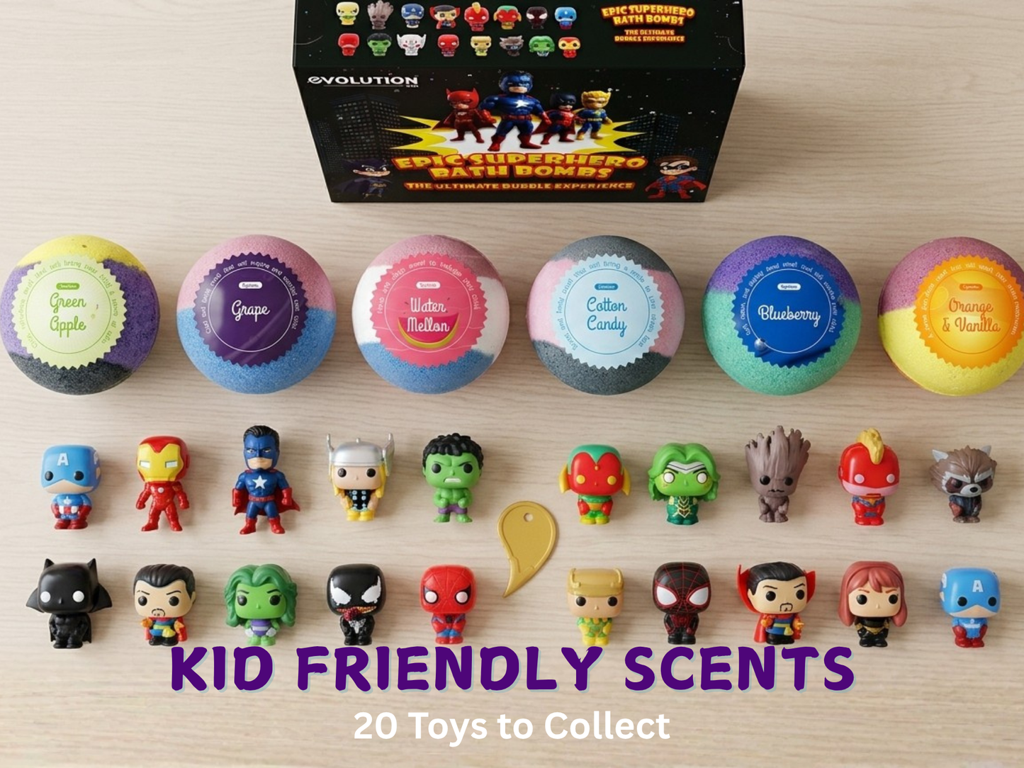 6pc Epic Superhero Bath Bombs - Black