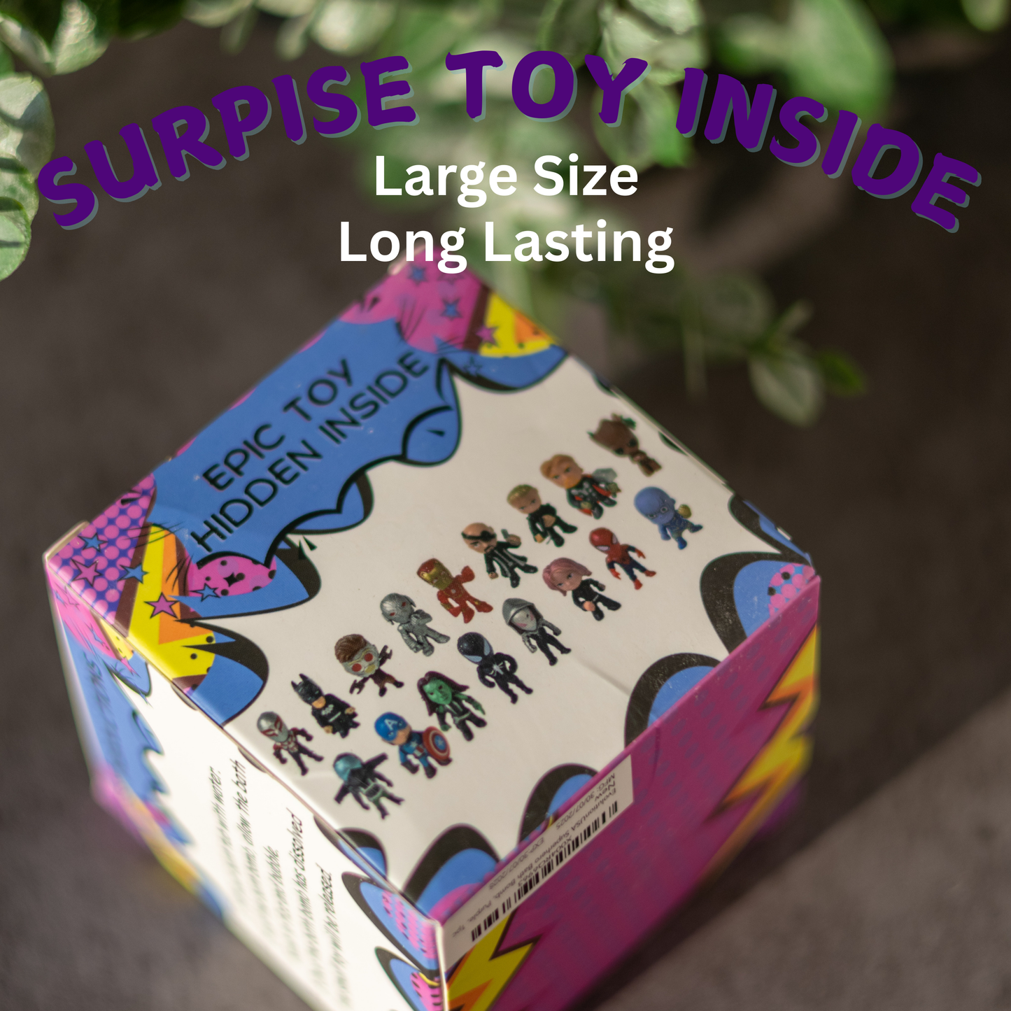 EvolutionUSA 1pc Epic Superhero Bath Bombs for Kids – Super Hero Bath Bomb with Toy Inside, Lush Children Bathbomb Easter, Organic Bathbomb with Surprise Inside, Fun Superhero Bath Fizzer Valentines