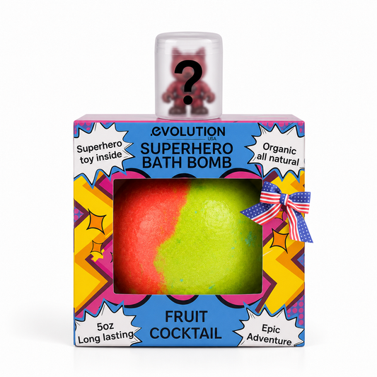 EvolutionUSA 1pc Epic Superhero Bath Bombs for Kids