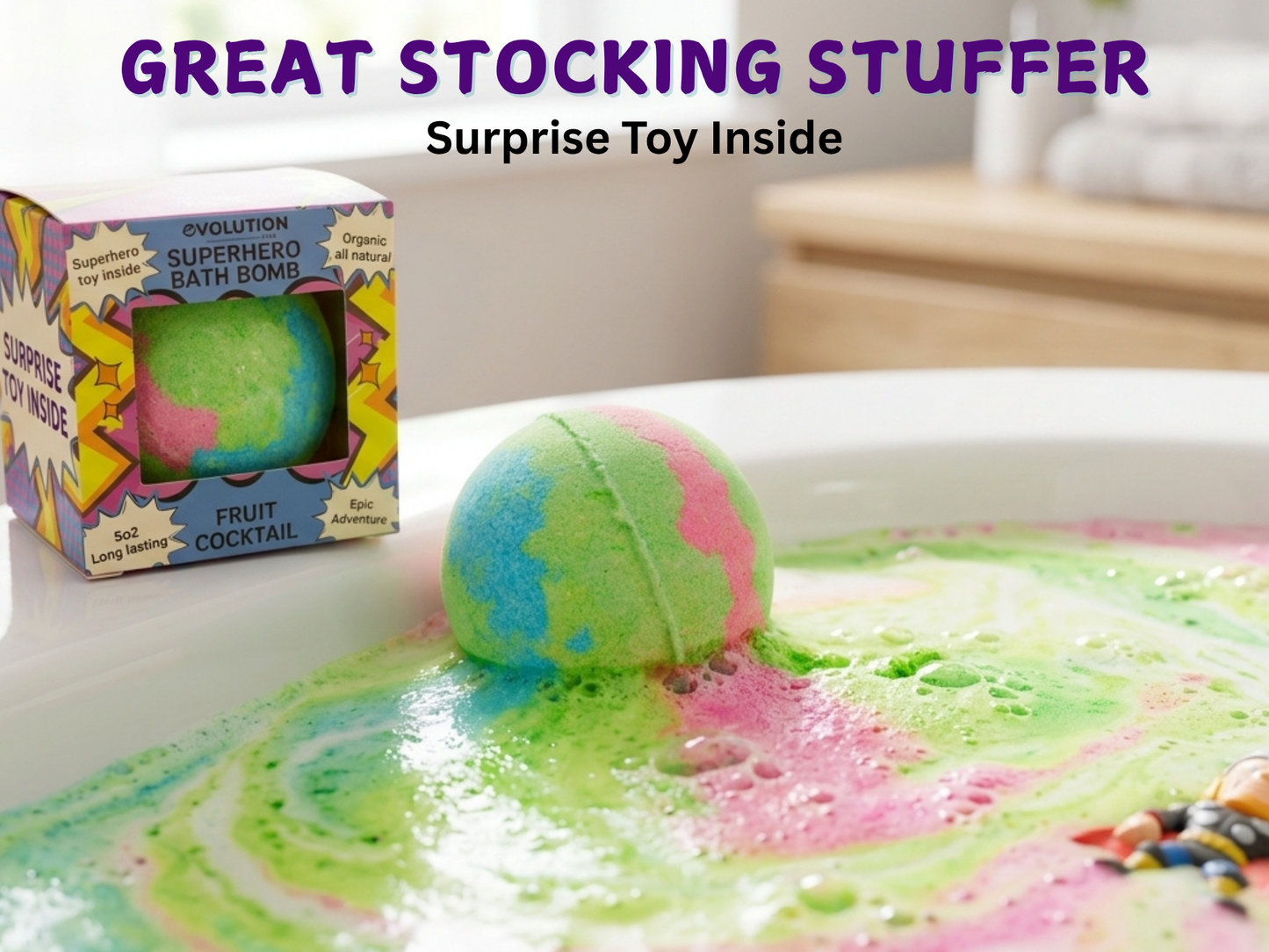 1pc Epic Superhero Bath Bomb - Green