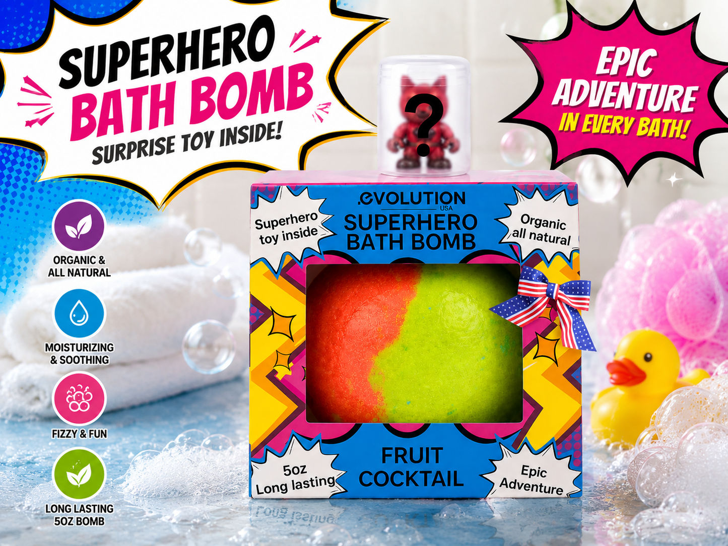 1pc Epic Superhero Bath Bomb - Green