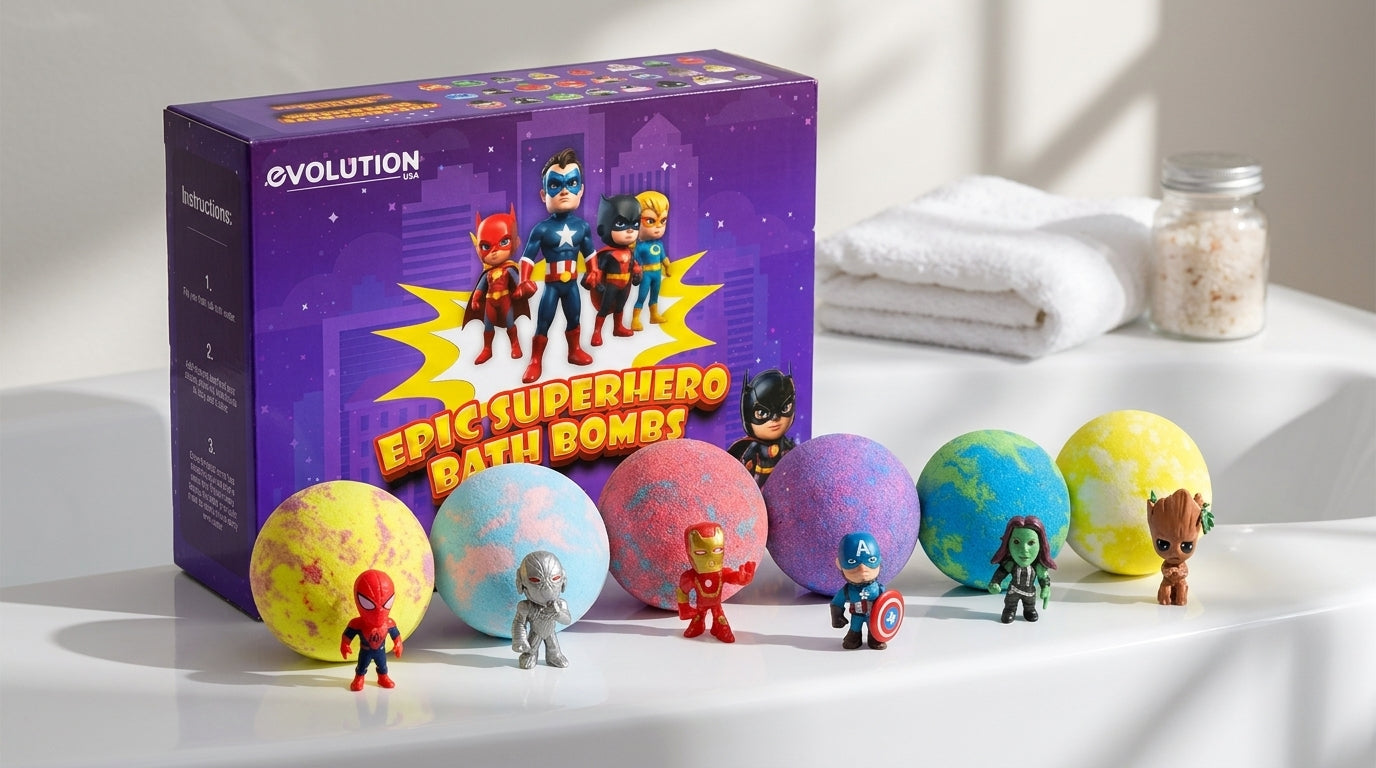 6pc Epic Superhero Bath Bombs - Purple