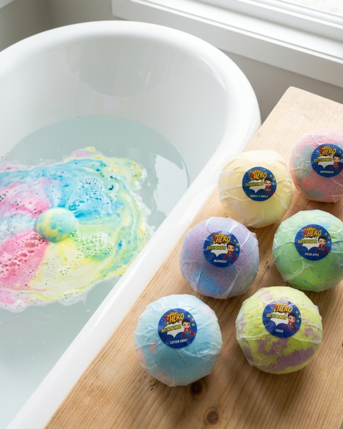 6pc Epic Superhero Bath Bombs - Purple