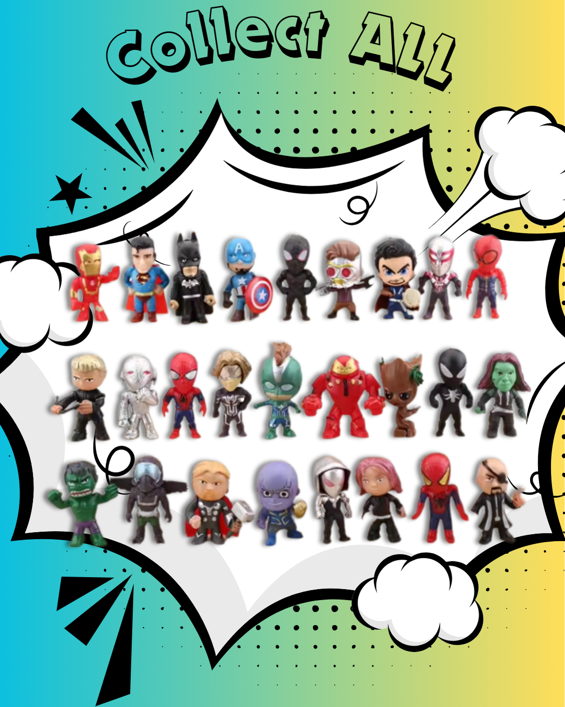 EvolutionUSA 6pc Epic Superhero Bath Bombs for Kids