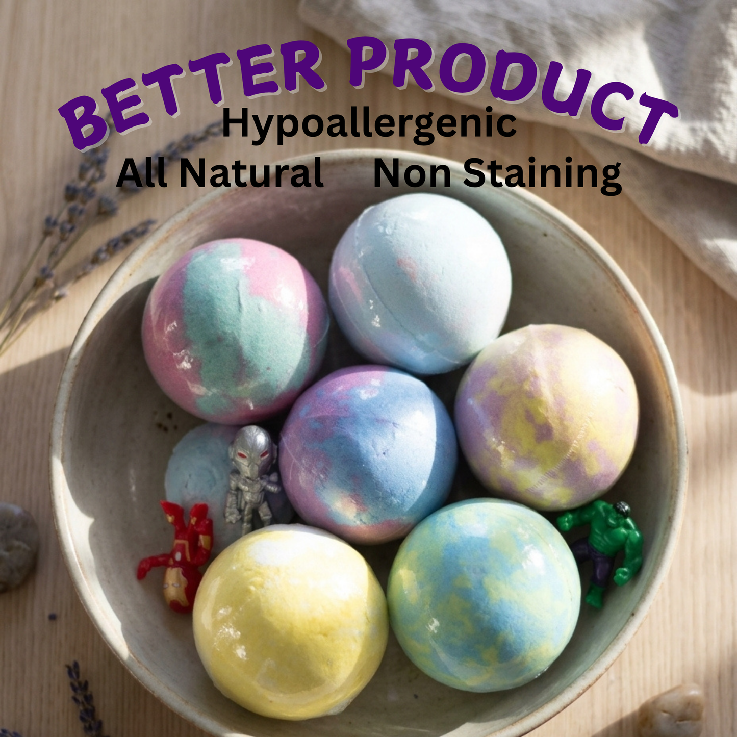 6pc Epic Superhero Bath Bombs - Purple