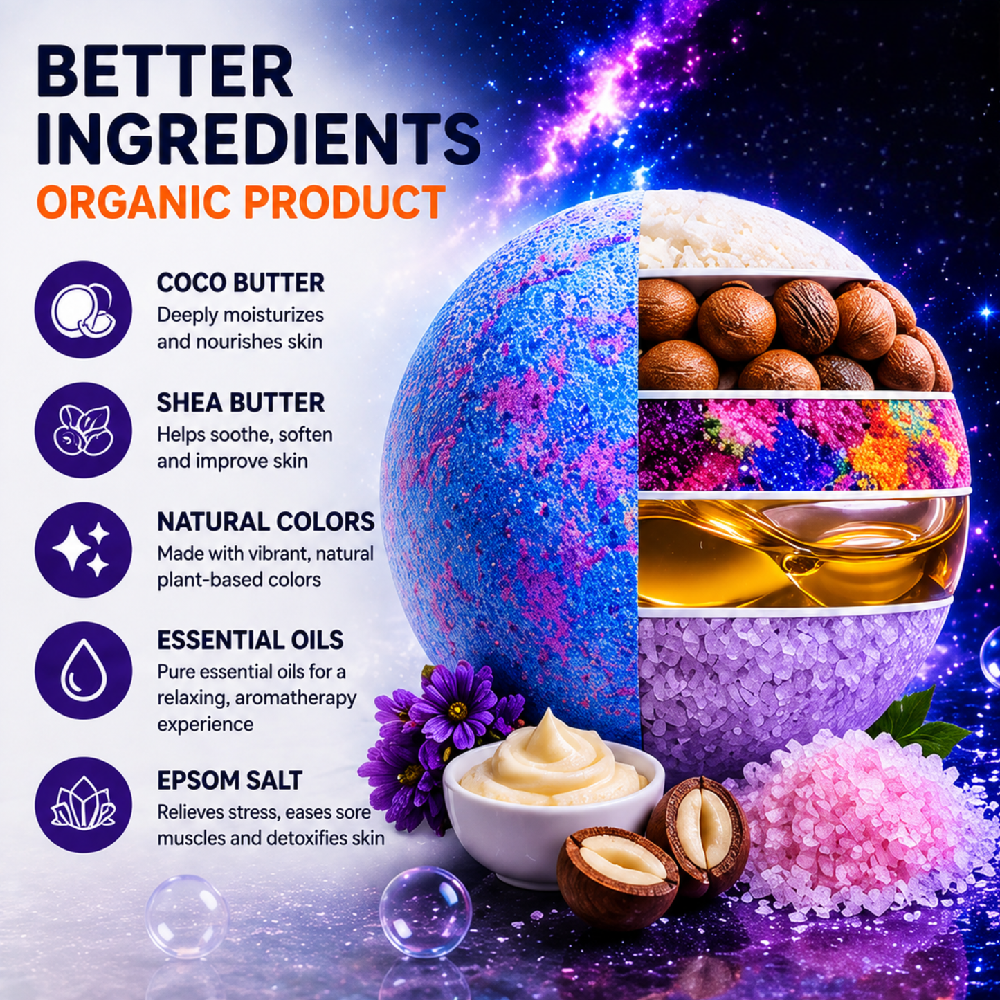 6pc Epic Superhero Bath Bombs - Purple